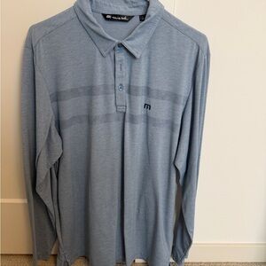 Travis Mathew Light Blue Long Sleeve Polo